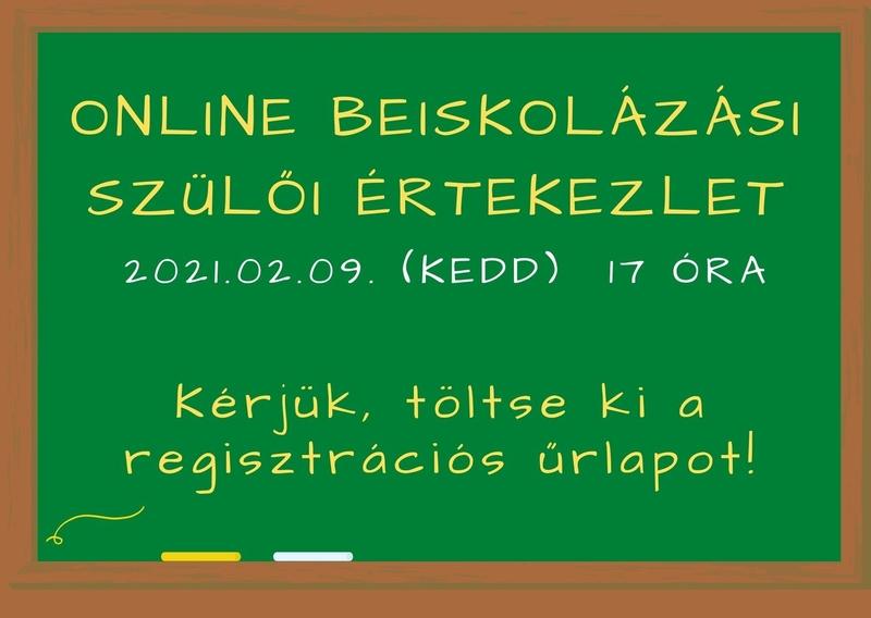 Online beiskolázási szülői értekezlet